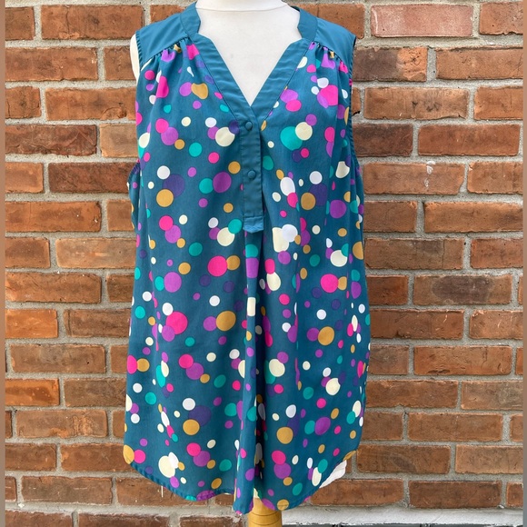 Modcloth Tops - ModCloth Polkadot Sleeveless Blouse